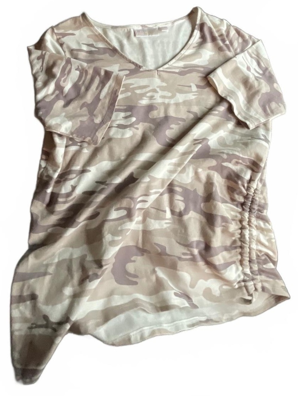 Belle Kim Gravel Maternity Camouflage Top